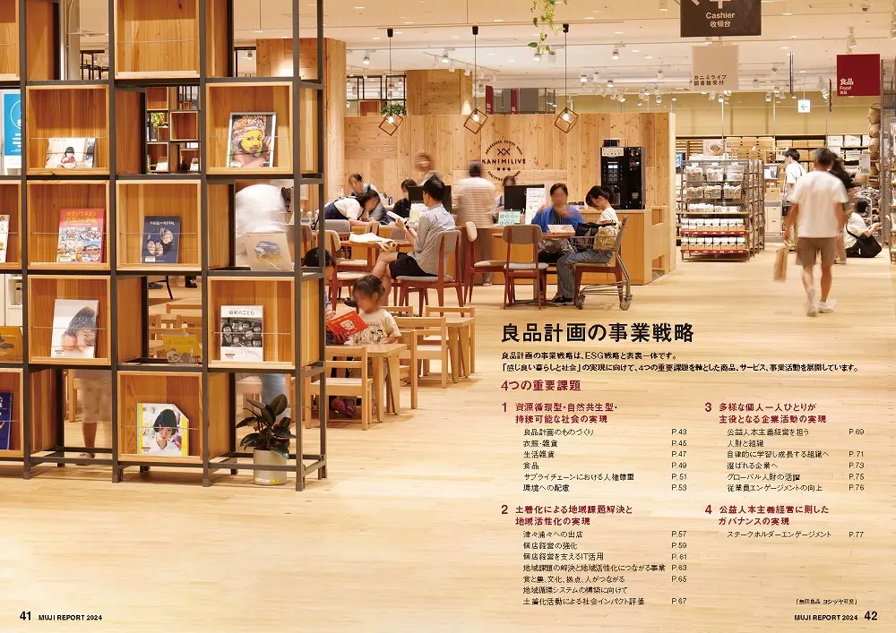 統合報告書の参考デザイン例（株式会社良品計画）