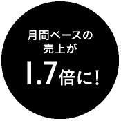 月間ベースの売上が1.7倍に！